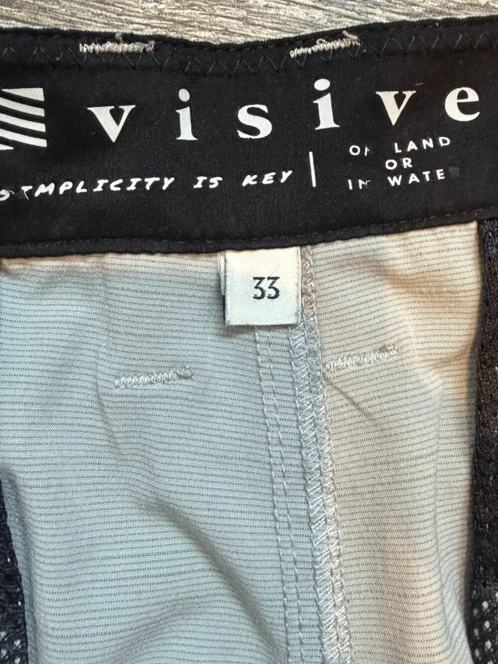 Visive Simplicity is Key Men's Size 33 for Land or in Water Bathing Suit / Grey